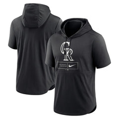 Colorado Rockies Nike Lockup Performance Short Sleeve Lightweight Hooded Top - MLB