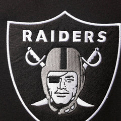 Las Vegas Raiders Home Advantage Raglan Short Sleeve Pullover Hoodie Black | Mitchell & Ness