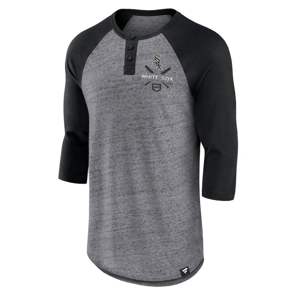 Chicago White Sox Fanatics Iconic Above Heat Speckled Raglan Henley 3/4 Sleeve T-Shirt - MLB