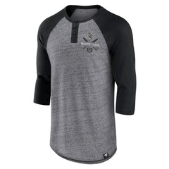 Chicago White Sox Fanatics Iconic Above Heat Speckled Raglan Henley 3/4 Sleeve T-Shirt - MLB
