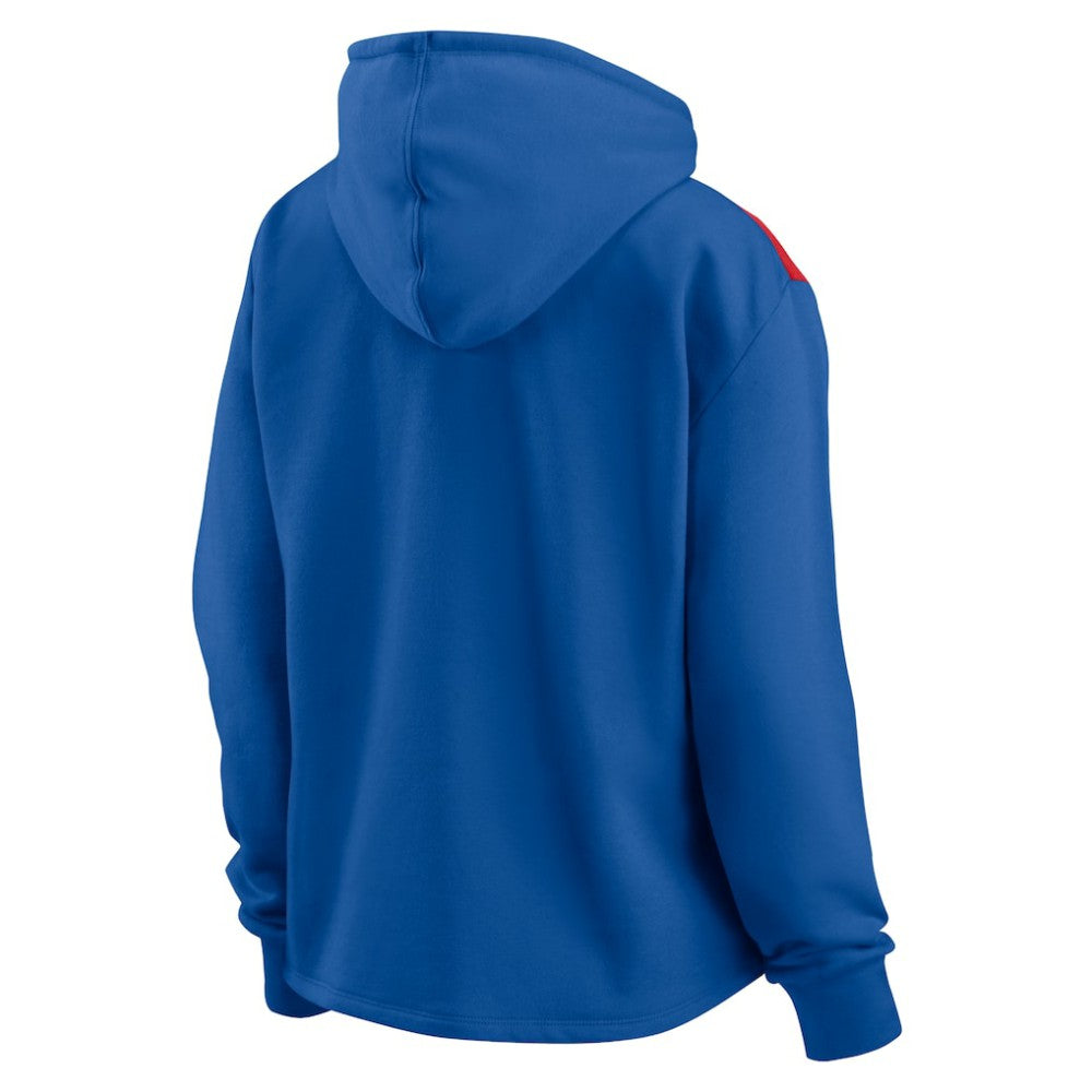 Chicago Cubs Fanatics Women's Iconic Overslide Color-Block Quarter-Zip Hoodie - MLB