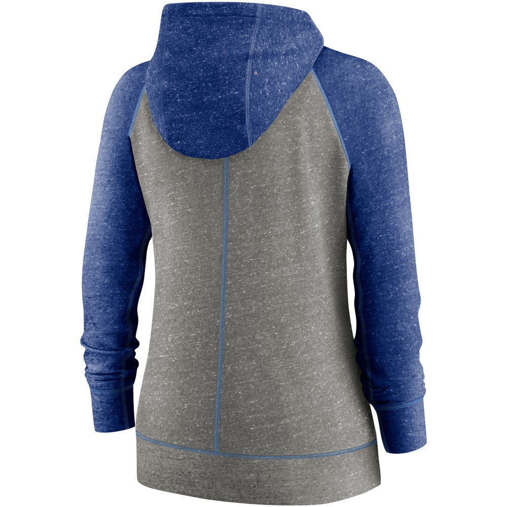 Kansas City Royals Nike Women's Split Wordmark Gym Vintage Raglan Lightweight Full-Zip Hoodie - MLB
