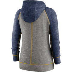 Milwaukee Brewers Nike Women's Split Wordmark Gym Vintage Raglan Lightweight Full-Zip Hoodie - MLB