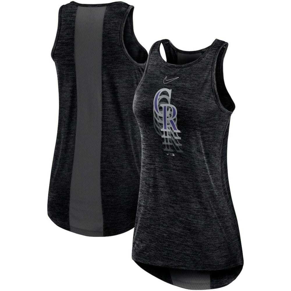 Colorado Rockies Nike Women's Logo Fade High Neck Performance Tank Top - MLB