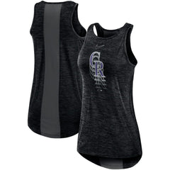 Colorado Rockies Nike Women's Logo Fade High Neck Performance Tank Top - MLB