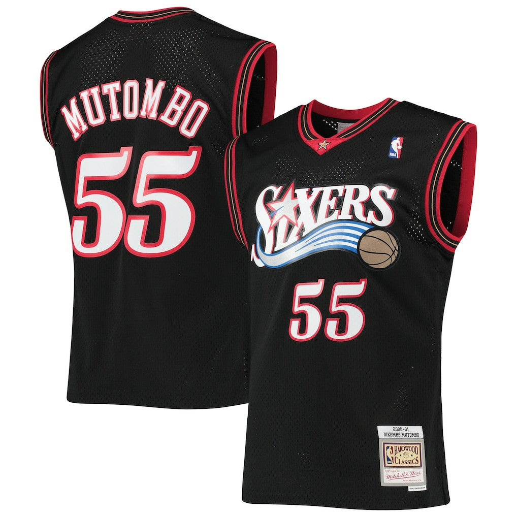 Dikembe Mutombo Philadelphia 76ers Hardwood Classics Swingman Jersey Black - NBA