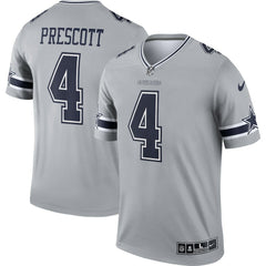 Dak Prescott Dallas Cowboys Inverted Legend Player Performance Top Gray | Nike for Sale