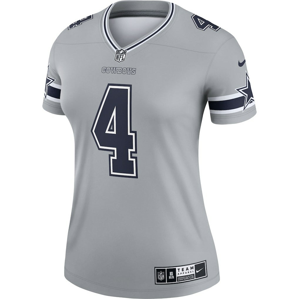 Dak Prescott Dallas Cowboys Women's Legend Player Performance Top Gray | Nike for Sale