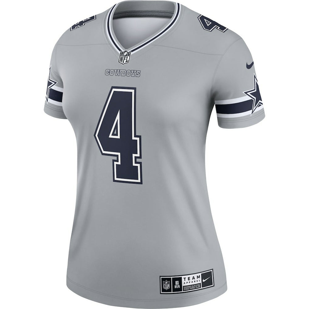 Dak Prescott Dallas Cowboys Women's Legend Player Performance Top Gray | Nike for Sale