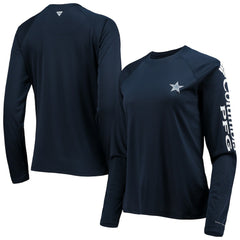 Dallas Cowboys Women's Tidal Omni-Shade Raglan Long Sleeve T-Shirt Navy/White | Columbia