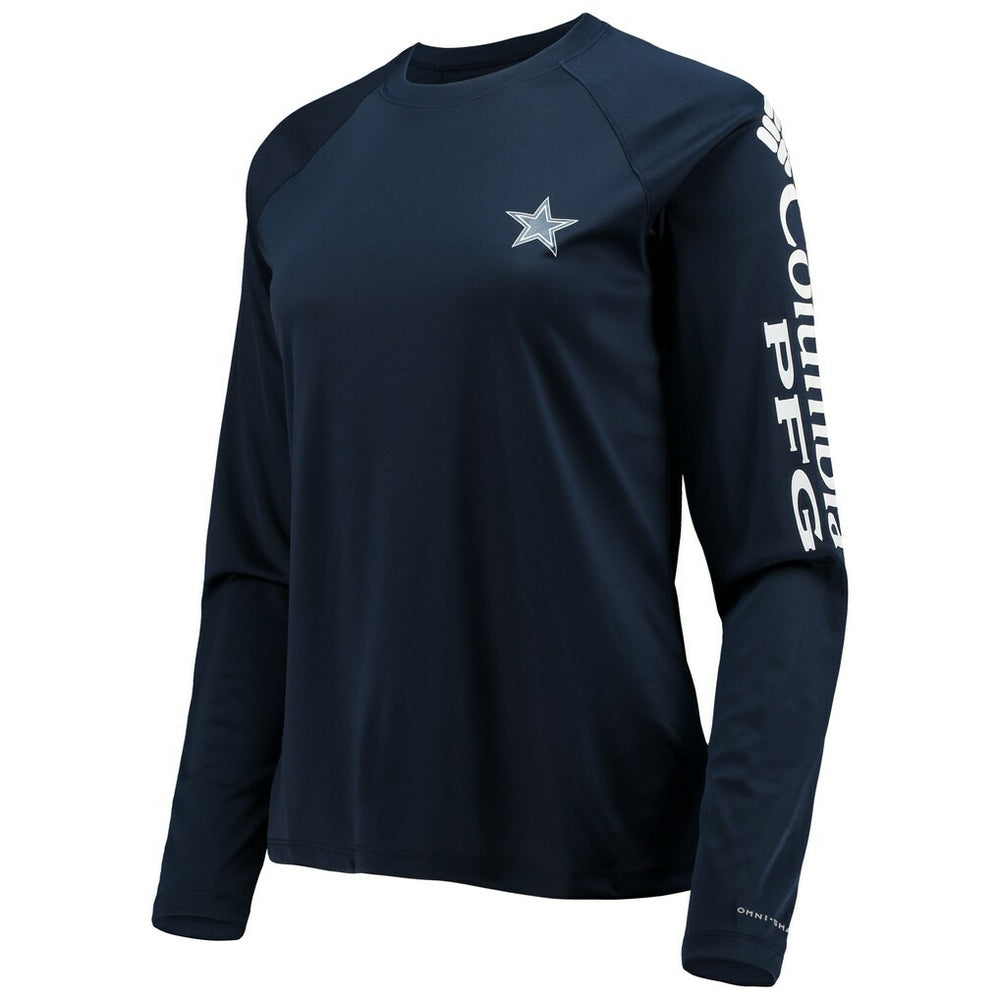 Dallas Cowboys Women's Tidal Omni-Shade Raglan Long Sleeve T-Shirt Navy/White | Columbia
