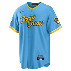 Christian Yelich Milwaukee Brewers Nike City Connect Replica Player Jersey - MLB