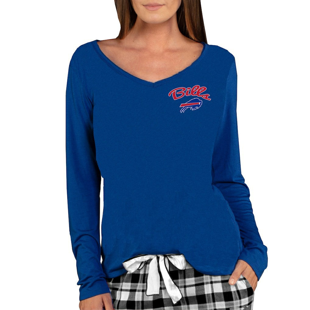 Buffalo Bills Concepts Sport Women's Marathon Knit Long Sleeve Lightweight V-Neck Lounge Top Royal | NFL