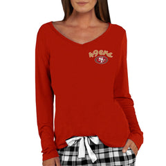 San Francisco 49ers Concepts Sport Women's Marathon Knit Long Sleeve Lightweight V-Neck Lounge Top Scarlet | NFL