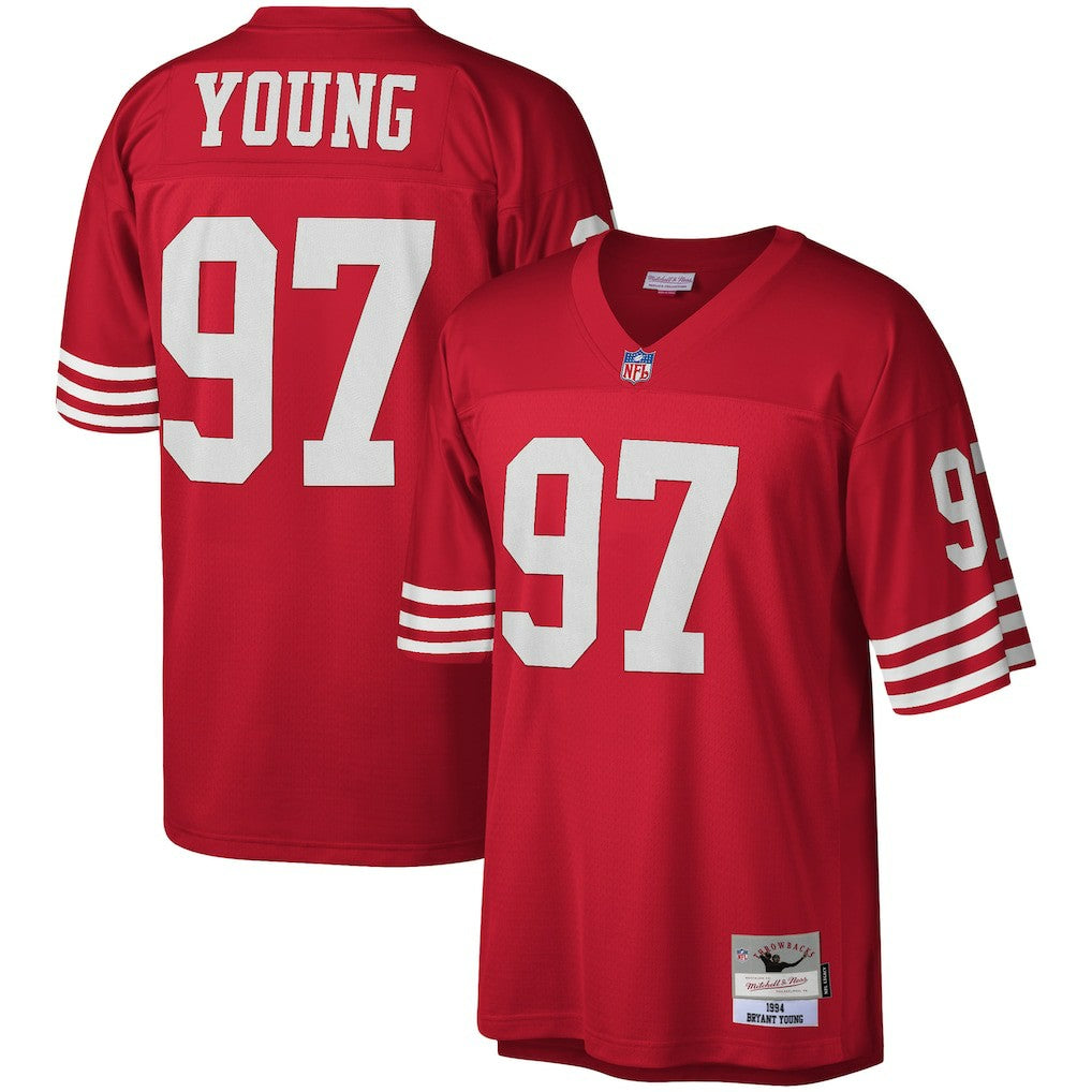 Bryant Young San Francisco 49ers Legacy Replica Jersey Scarlet | Mitchell & Ness