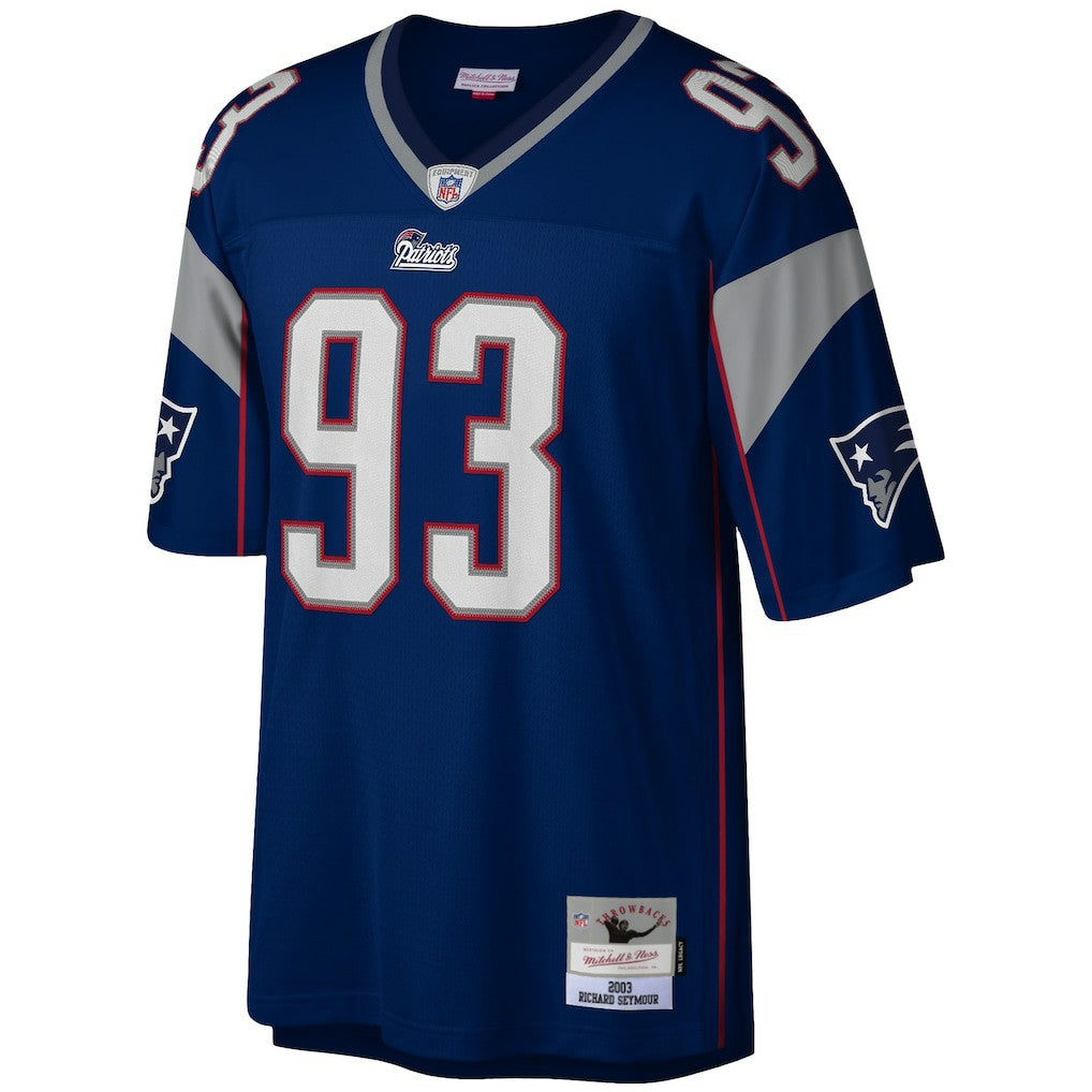 Richard Seymour New England Patriots Legacy Replica Jersey Navy | Mitchell & Ness