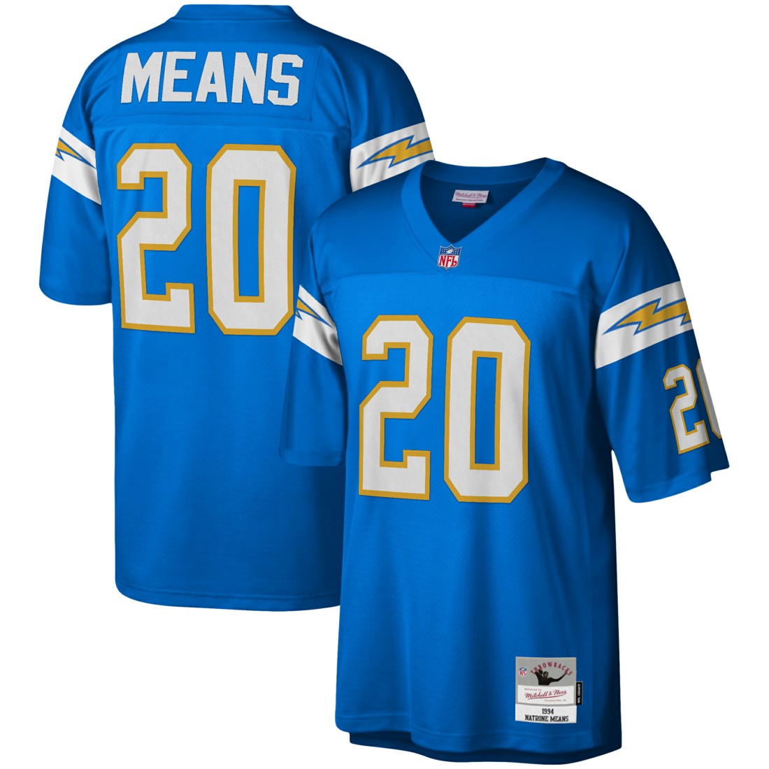 Natrone Means Los Angeles Chargers Legacy Replica Jersey Powder Blue | Mitchell & Ness
