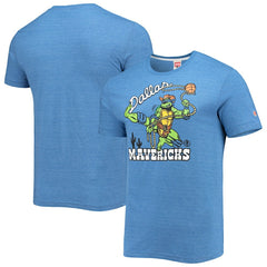 Dallas Mavericks Homage NBA x Teenage Mutant Ninja Turtles Tri-Blend T-Shirt Royal - NBA
