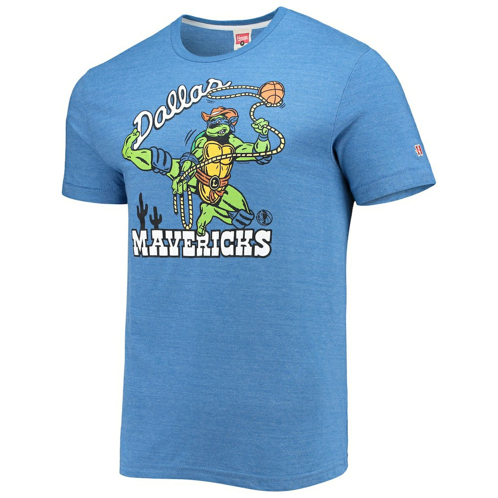 Dallas Mavericks Homage NBA x Teenage Mutant Ninja Turtles Tri-Blend T-Shirt Royal - NBA