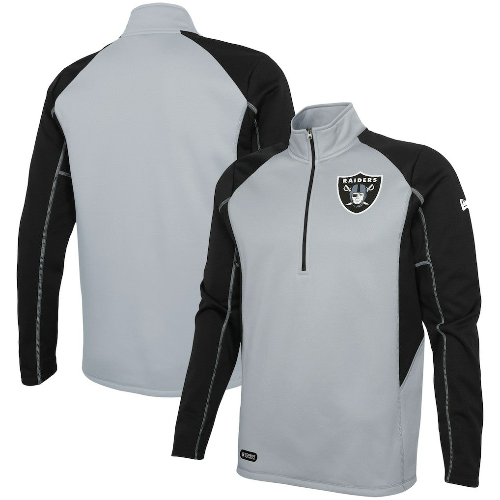 Las Vegas Raiders Combine Authentic Two-a-Days Half-Zip Jacket Silver | NFL