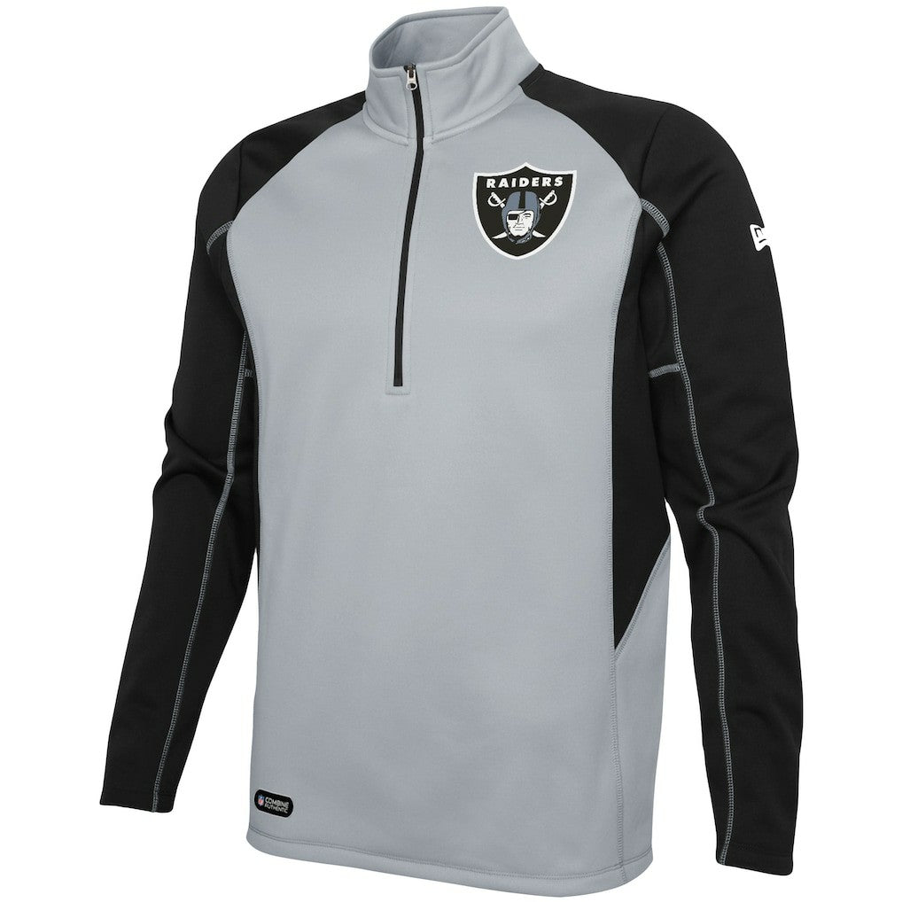 Las Vegas Raiders Combine Authentic Two-a-Days Half-Zip Jacket Silver | NFL