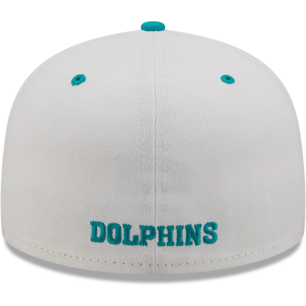 Miami Dolphins New Era Flipside 2Tone 59FIFTY Fitted Hat White/Aqua | NFL