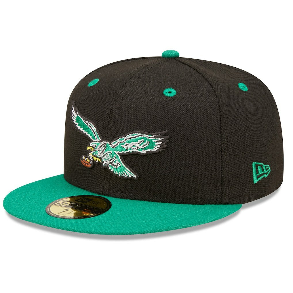 Philadelphia Eagles New Era Flipside 2Tone 59FIFTY Fitted Hat Black/ | NFL