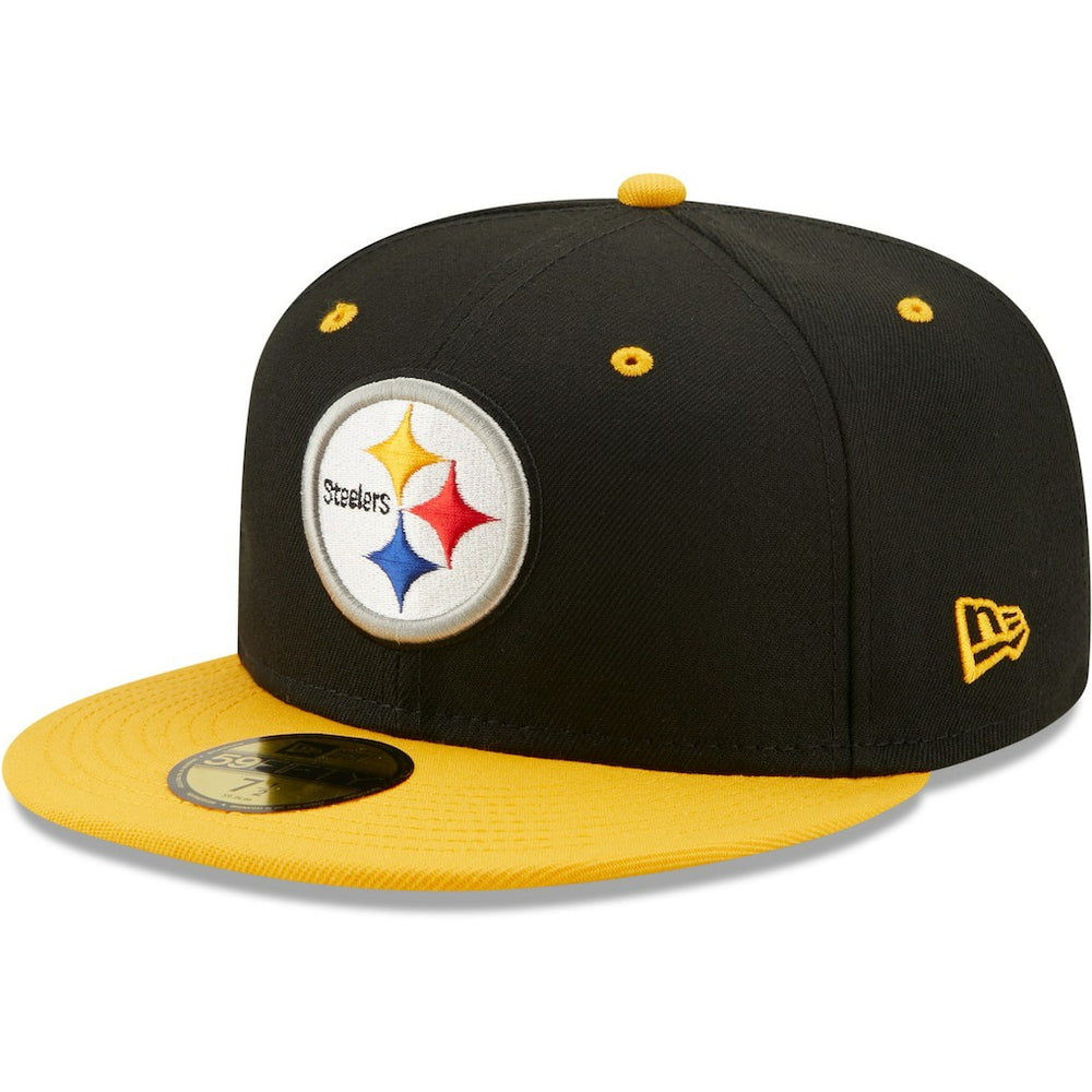 Pittsburgh Steelers New Era Flipside 2Tone 59FIFTY Fitted Hat Black/Gold | NFL