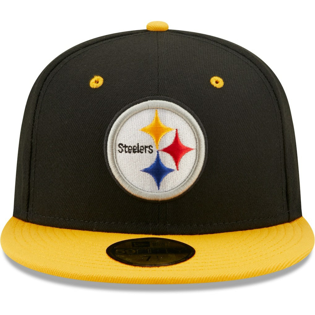 Pittsburgh Steelers New Era Flipside 2Tone 59FIFTY Fitted Hat Black/Gold | NFL