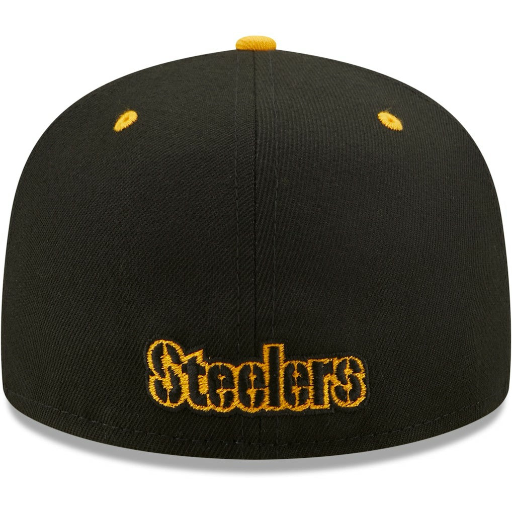 Pittsburgh Steelers New Era Flipside 2Tone 59FIFTY Fitted Hat Black/Gold | NFL