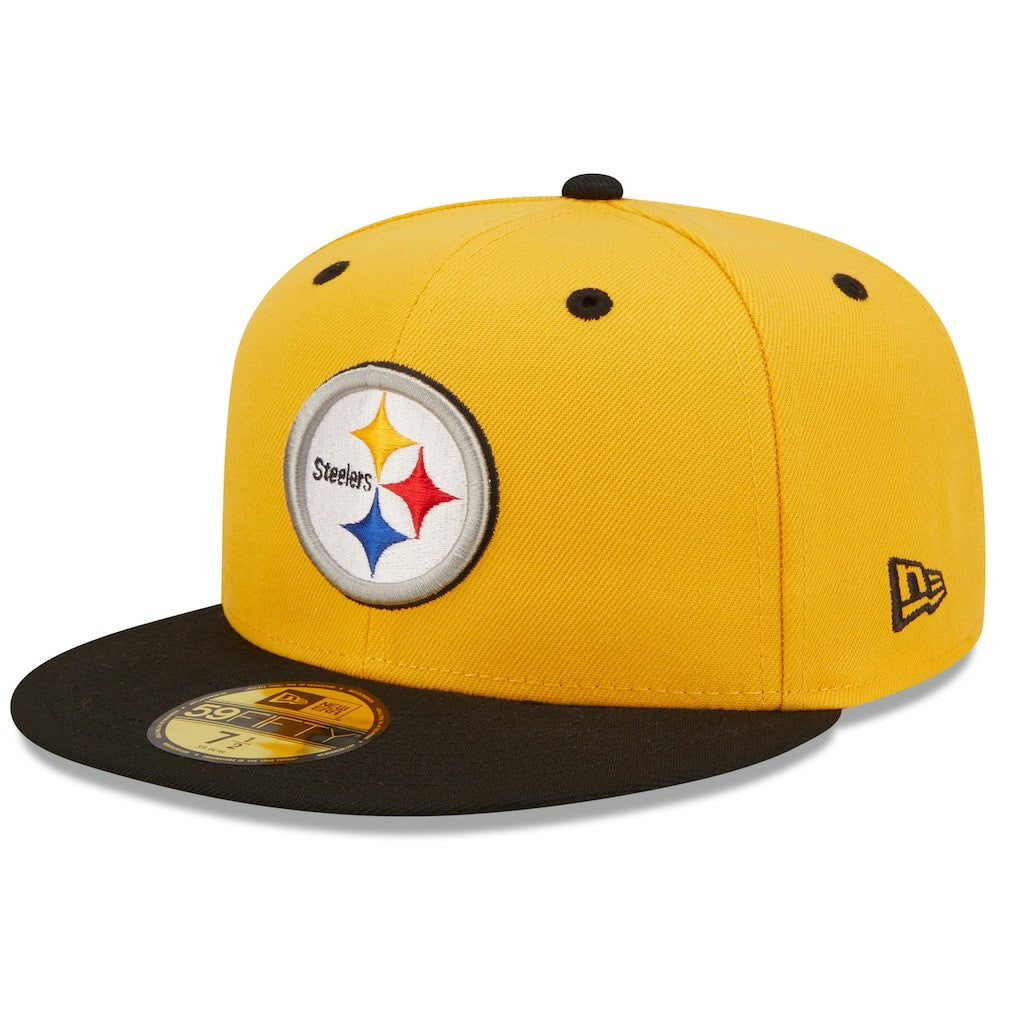 Pittsburgh Steelers New Era Flipside 2Tone 59FIFTY Fitted Hat Gold/Black | NFL