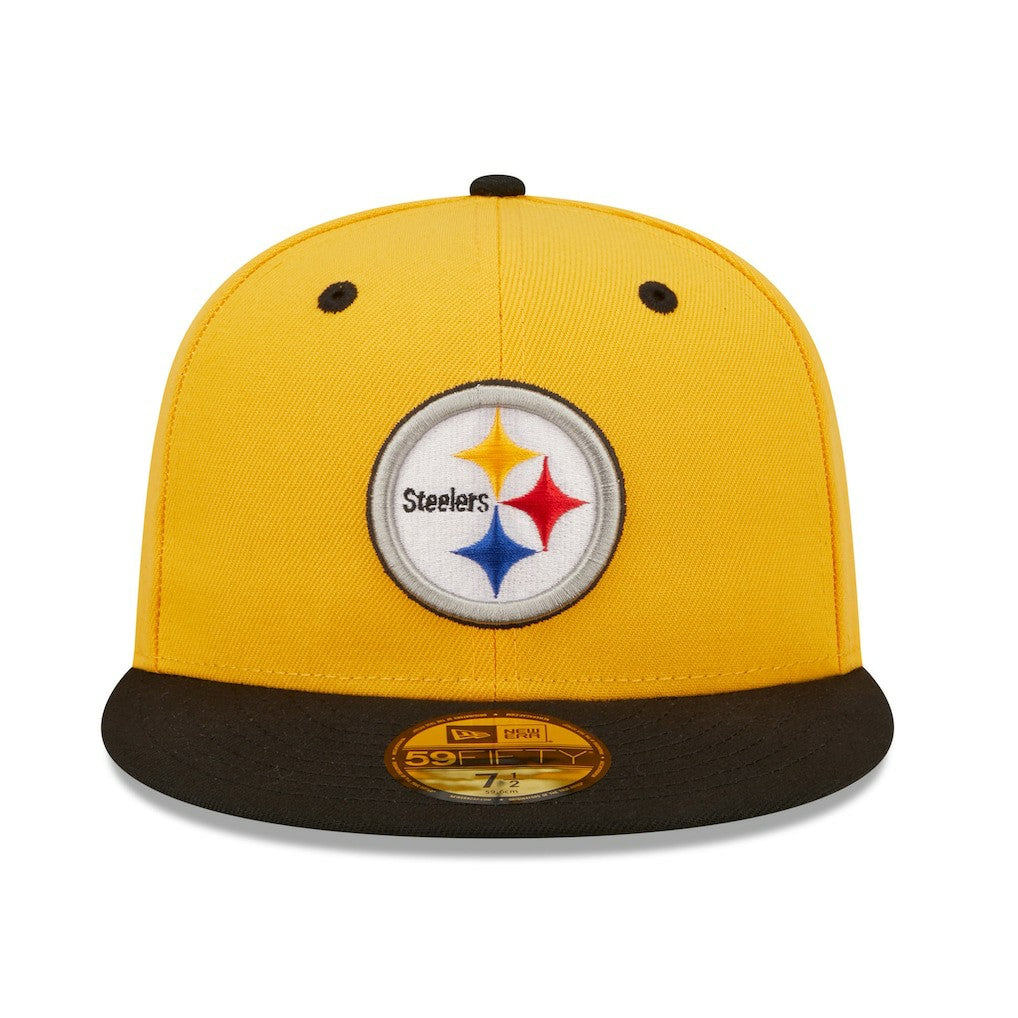 Pittsburgh Steelers New Era Flipside 2Tone 59FIFTY Fitted Hat Gold/Black | NFL