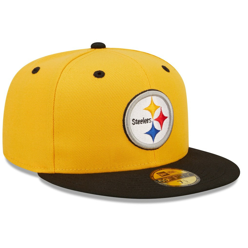 Pittsburgh Steelers New Era Flipside 2Tone 59FIFTY Fitted Hat Gold/Black | NFL