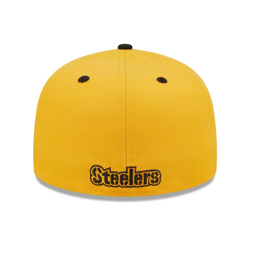 Pittsburgh Steelers New Era Flipside 2Tone 59FIFTY Fitted Hat Gold/Black | NFL