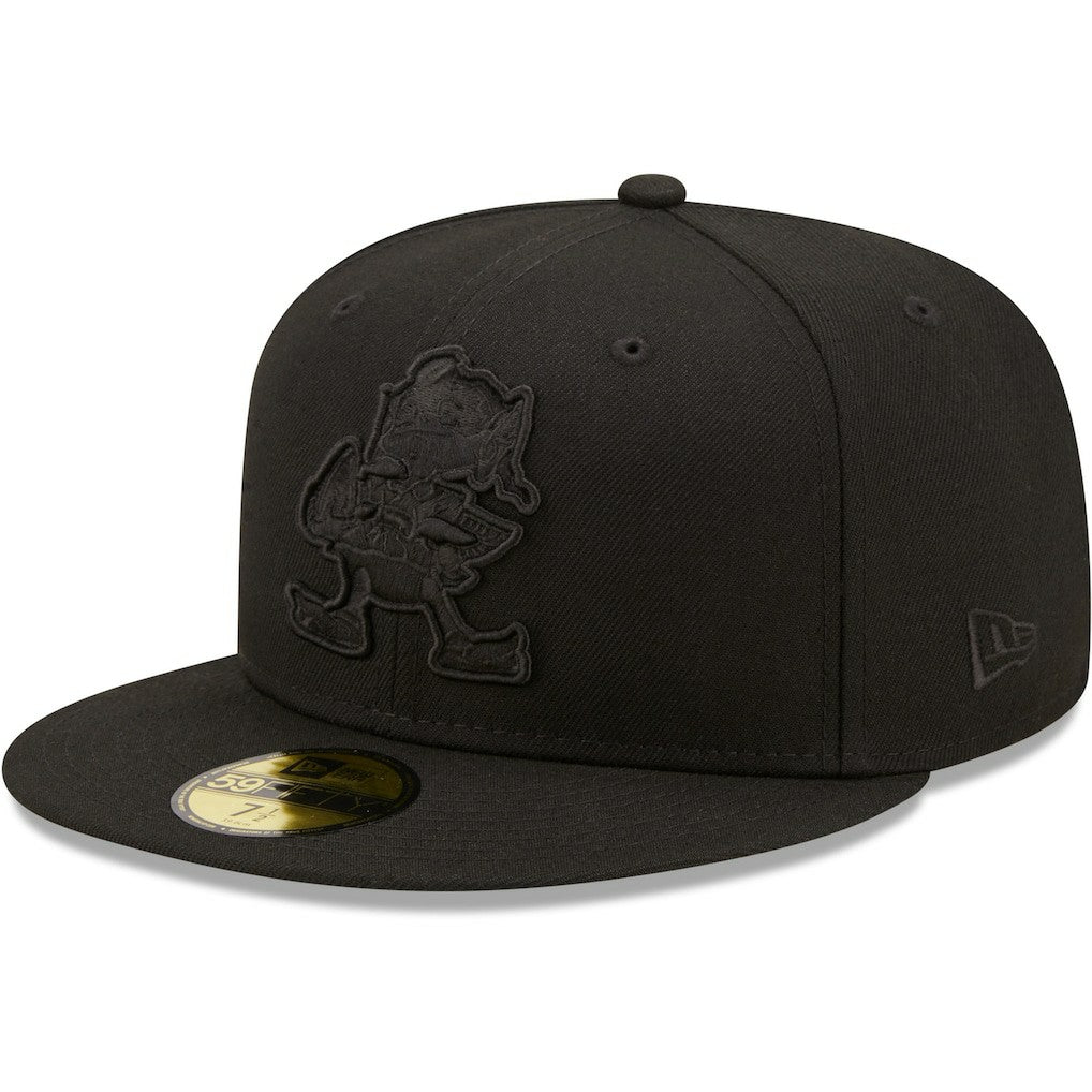 Cleveland Browns New Era Team Black on Black Alternate Logo 59FIFTY Fitted Hat | NFL