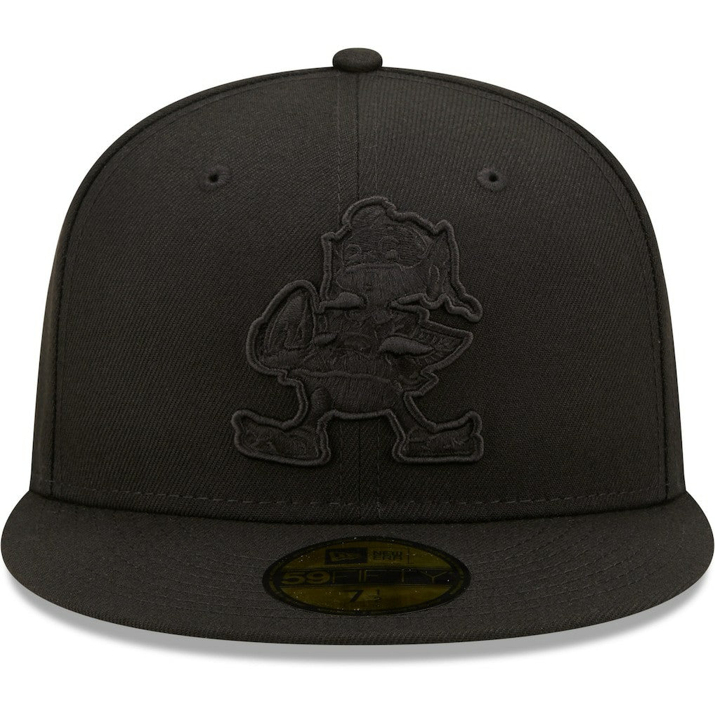 Cleveland Browns New Era Team Black on Black Alternate Logo 59FIFTY Fitted Hat | NFL
