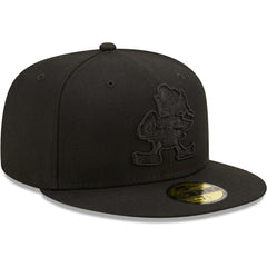 Cleveland Browns New Era Team Black on Black Alternate Logo 59FIFTY Fitted Hat | NFL