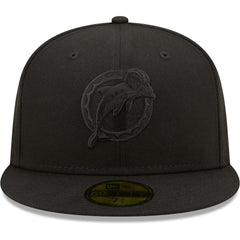 Miami Dolphins New Era Team Black on Black Alternate Logo 59FIFTY Fitted Hat | NFL