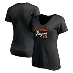 Cincinnati Bengals Women's Long Stride V-Neck T-Shirt Black | NFL