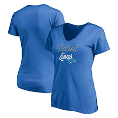 Detroit Lions Women's Long Stride V-Neck T-Shirt Blue | NFL