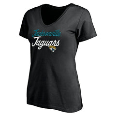 Jacksonville Jaguars Women's Long Stride V-Neck T-Shirt Black | NFL