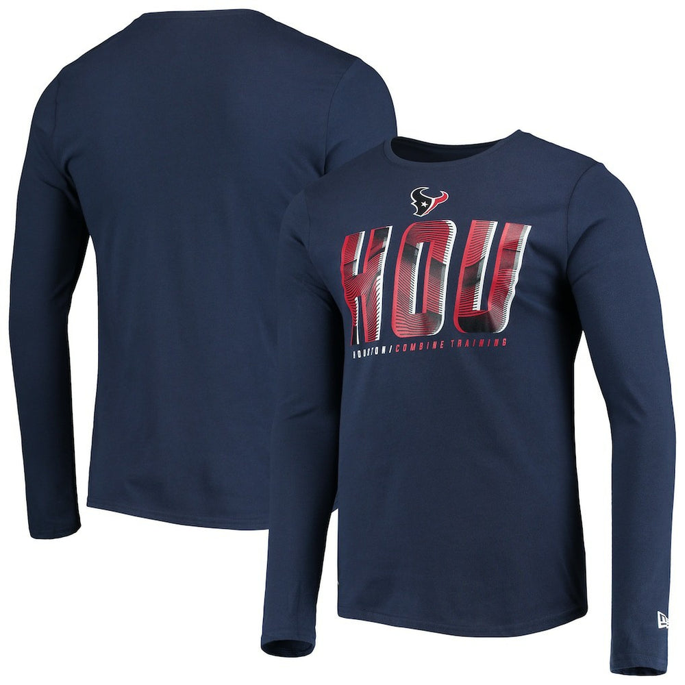 Houston Texans New Era Combine Authentic Static Abbreviation Long Sleeve T-Shirt Navy | NFL