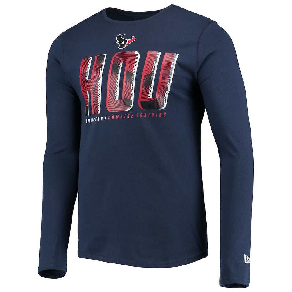 Houston Texans New Era Combine Authentic Static Abbreviation Long Sleeve T-Shirt Navy | NFL