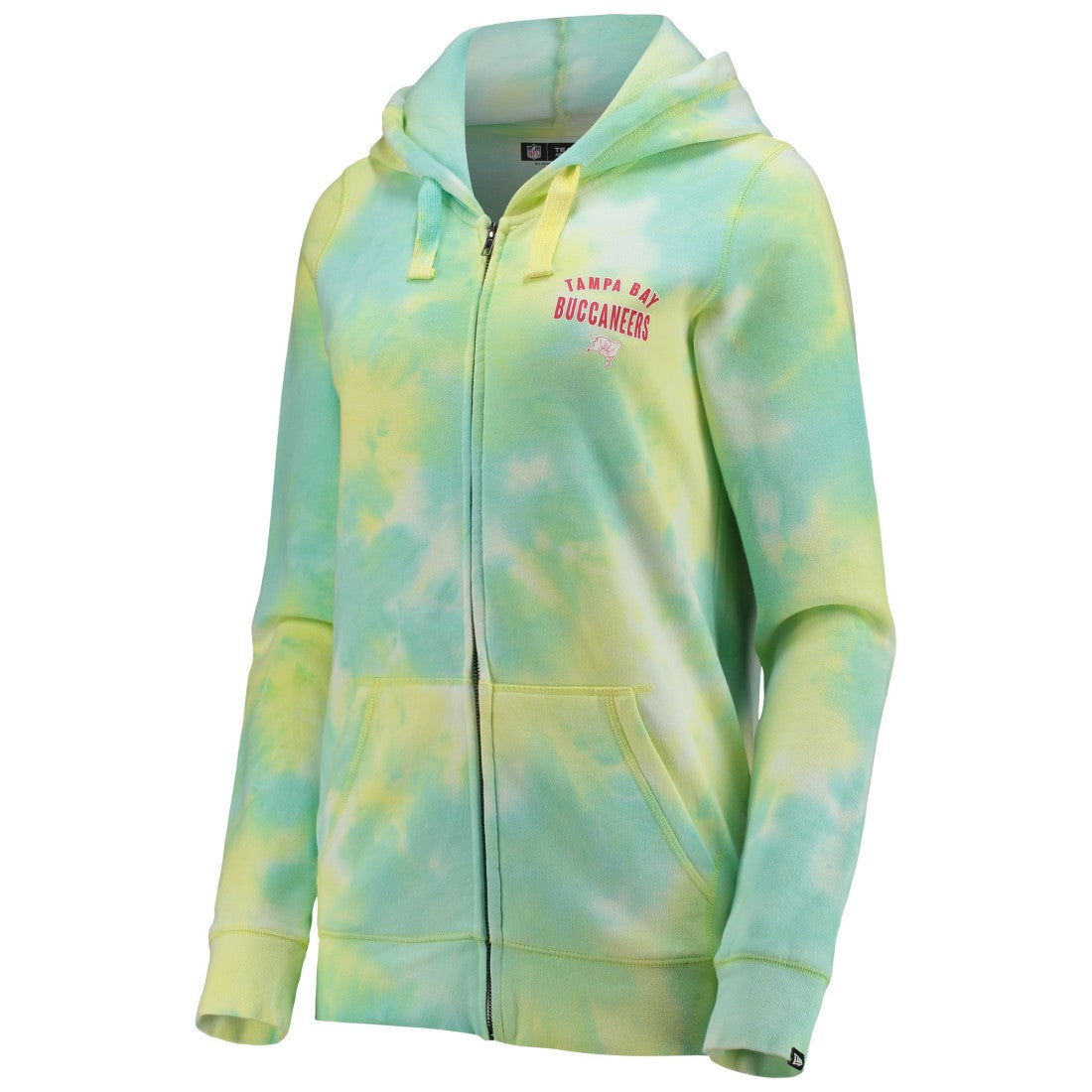 Tampa Bay Buccaneers New Era Women's Ice-Dye Full-Zip Hoodie White | NFL