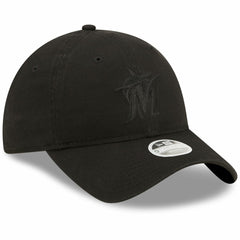 Miami Marlins New Era Women's Black on Black Core Classic II 9TWENTY Adjustable Hat Hats - MLB