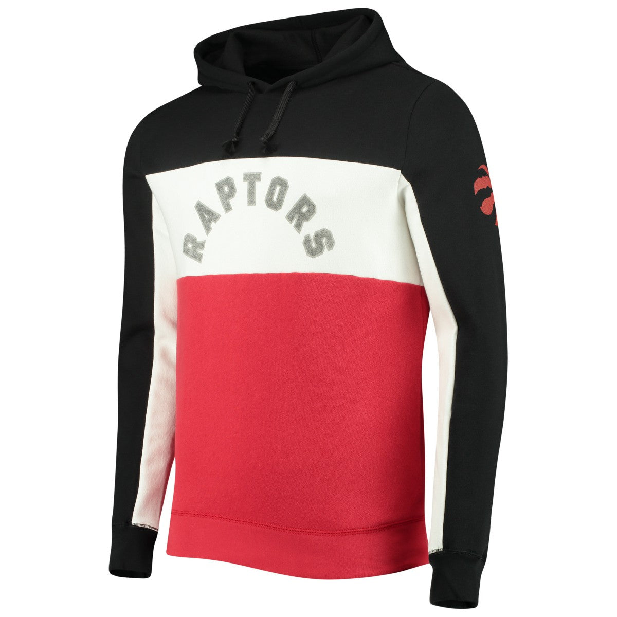 Toronto Raptors Junk Food Wordmark Colorblock Fleece Pullover Hoodie Black/White - NBA