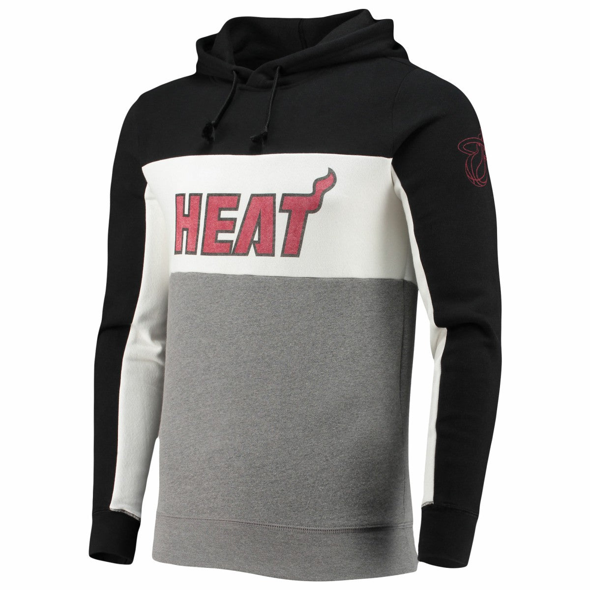 Miami Heat Junk Food Wordmark Colorblock Fleece Pullover Hoodie Black/White - NBA