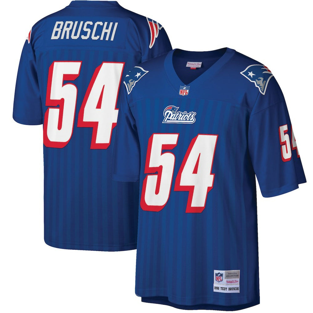 Tedy Bruschi New England Patriots Big & Tall 1996 Retired Player Replica Jersey Royal | Mitchell & Ness