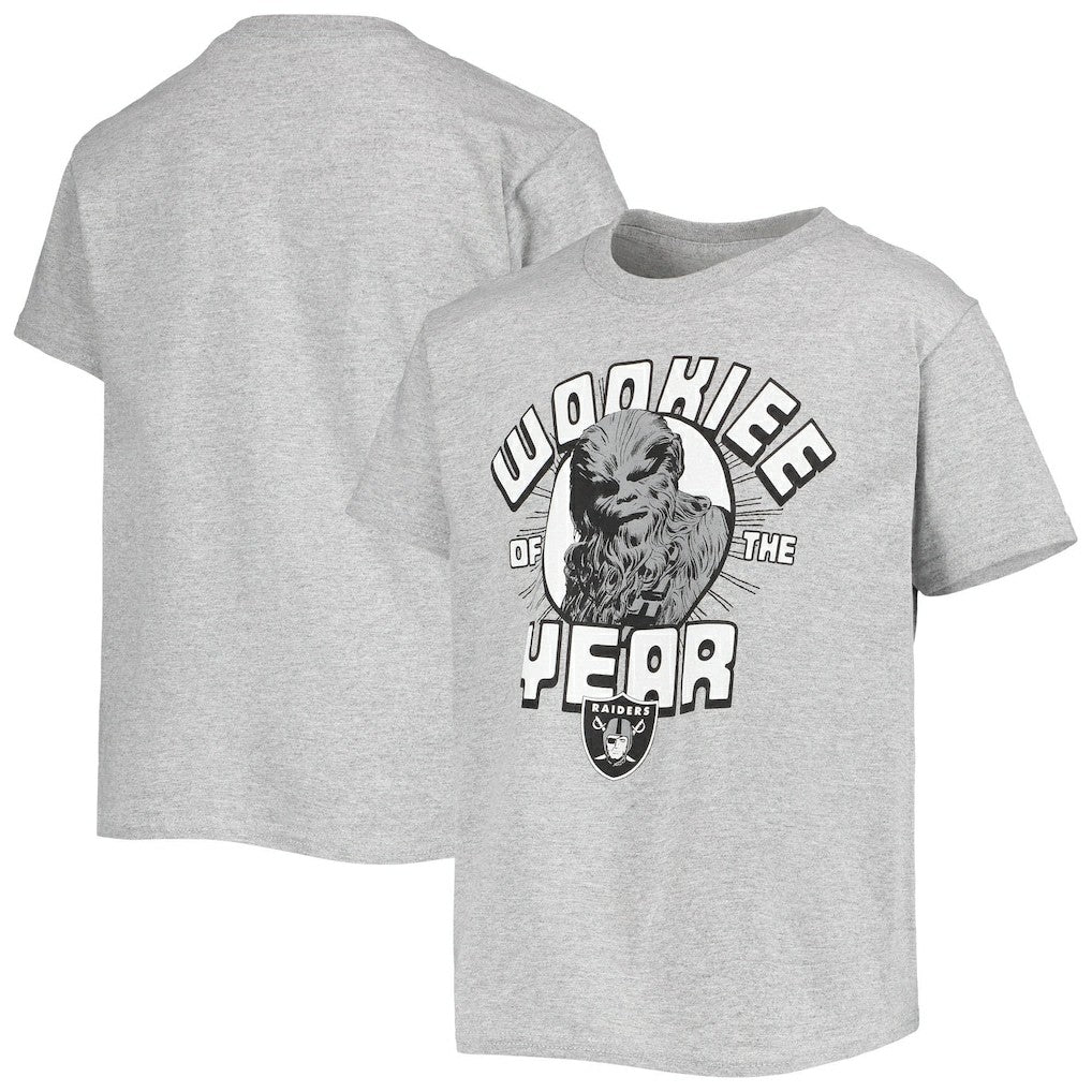 Las Vegas Raiders Junk Food Youth Star Wars Wookie Of The Year T-Shirt Heathered Gray | NFL