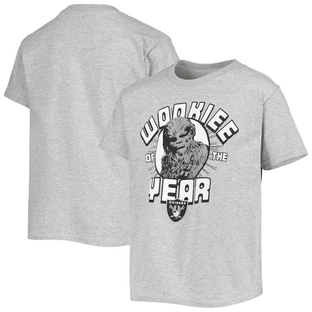 Las Vegas Raiders Junk Food Youth Star Wars Wookie Of The Year T-Shirt Heathered Gray | NFL